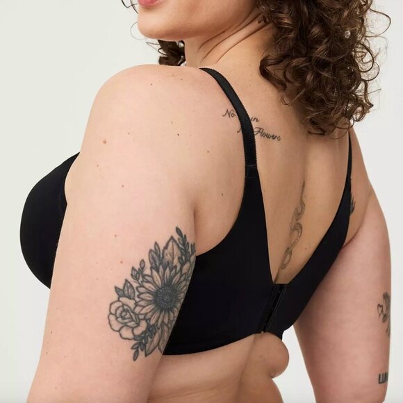 TORRID Plus Size Perfect T-Shirt Bra Solid Black Bow w/ Cutout Underwire 44DDD - Picture 5 of 16